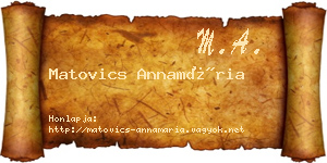 Matovics Annamária névjegykártya