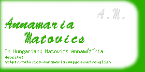 annamaria matovics business card